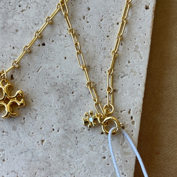 TORY BURCH Gold Pearl Charm Necklace - Elegant Women’s Jewelry - Picture 3 of 3